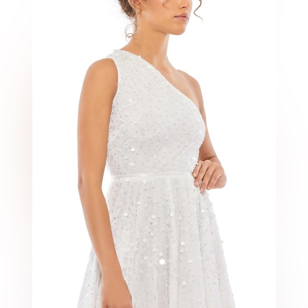 MAC DUGGAL Embellished One Shoulder High Low Gown